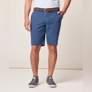 Mens Johnnie-O Nassau Cotton Blend Shorts in Wake